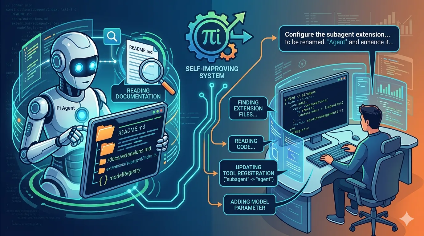 Cover image for Pi Coding Agent: A Self-Documenting, Extensible AI Partner
